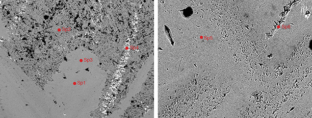 Synthetic moissanite crystal fragment viewed with an electron probe microanalyzer