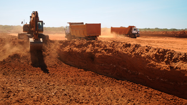 Mechanized ruby mining in Mozambique