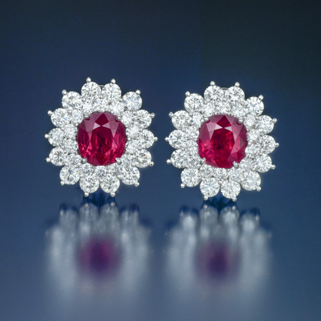 Ruby and diamond earrings from Mong Hsu