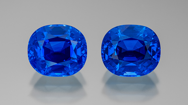 Matched pair of Kashmir sapphires
