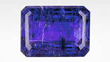Oiling the fissures dramatically improves the appearance of this tanzanite.