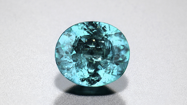 A natural copper-bearing tourmaline from Brazil.