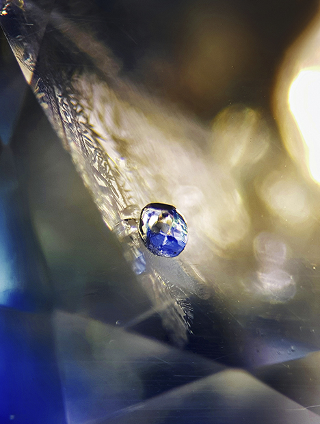 Metal sulfide crystal with a metallic luster.