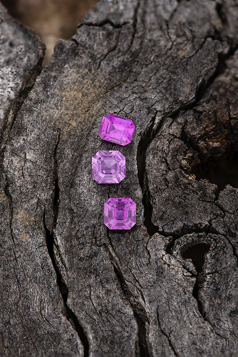 Treated pink sapphires from Ilakaka, Madagascar