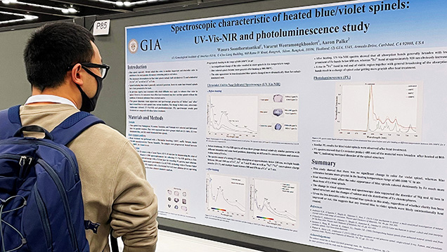 Poster on the heat treatment of blue spinel.
