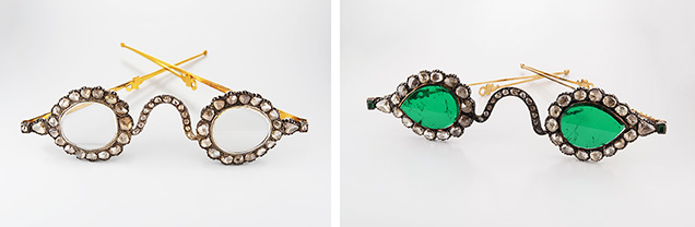 Diamond (left) and emerald (right) lenses.