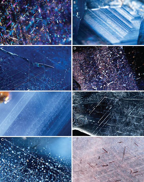 Patterns of silk and needles in Mogok sapphires