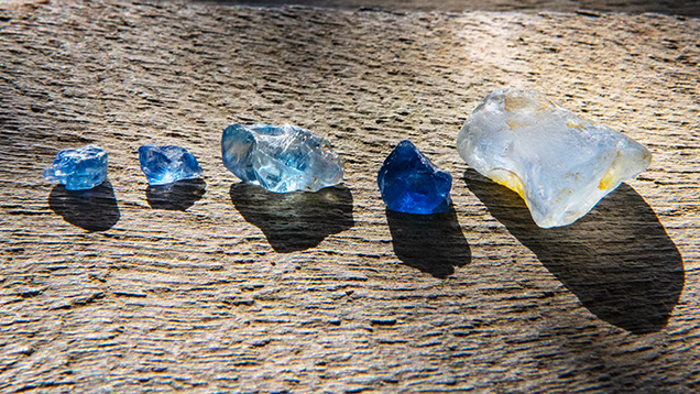 Range of colors in Mogok sapphires