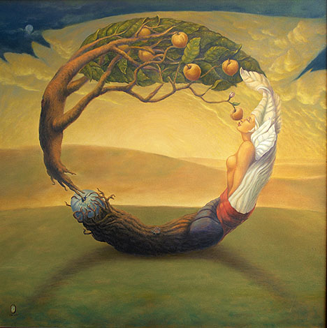 Figure 25. Huynh painted the “Invisible String of Unity” in 1997 to illustrate the universal connection between people and nature. Courtesy of Chi Huynh.