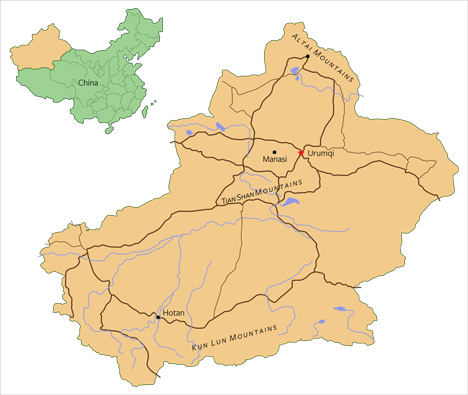 Locations of China’s nephrite deposits