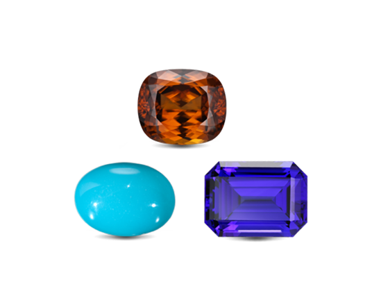 December birth stones, tanzanite, zircon, turquoise jewelry