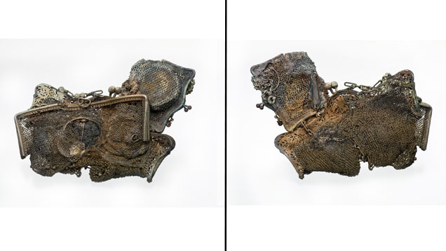 Clutches recovered from a safety deposit box at the World Trade Center after the September 11 attacks. 