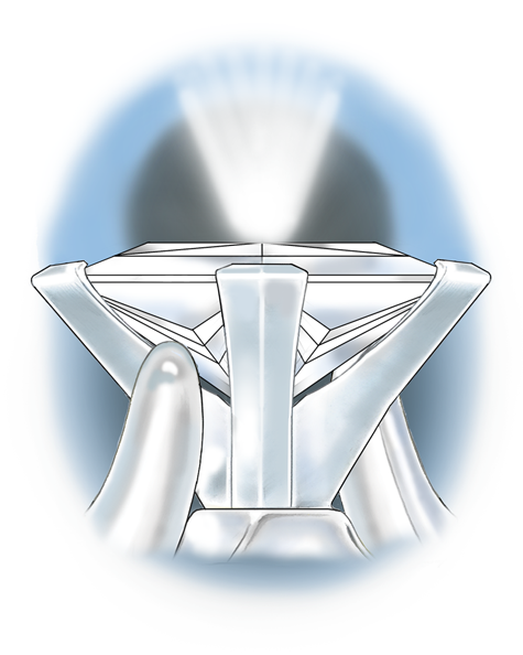 Learn how to evaluate the quality of a platinum setting for a princess-cut center stone with these helpful illustrations and instructional video