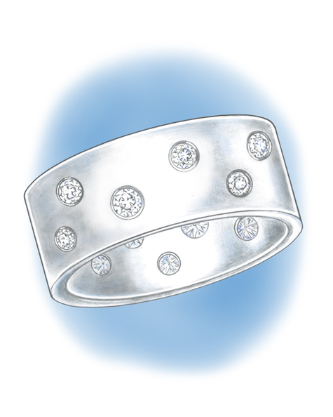 Learn how to evaluate the quality of a platinum band that was sized up by stretching with these helpful illustrations and instructional video.