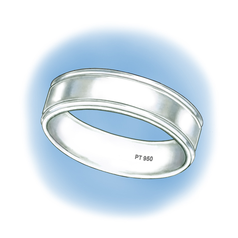 Learn how to evaluate the quality of a platinum band that was sized up by stretching with these helpful illustrations and instructional video.