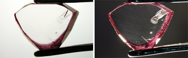 Synthetic Ruby Overgrowth on Natural Corundum